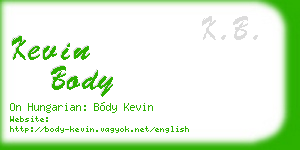 kevin body business card